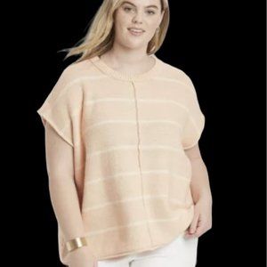 NWT Universal Thread Womens Extended Sleeveless Sweater Vest/ Coral Plus Size 2X